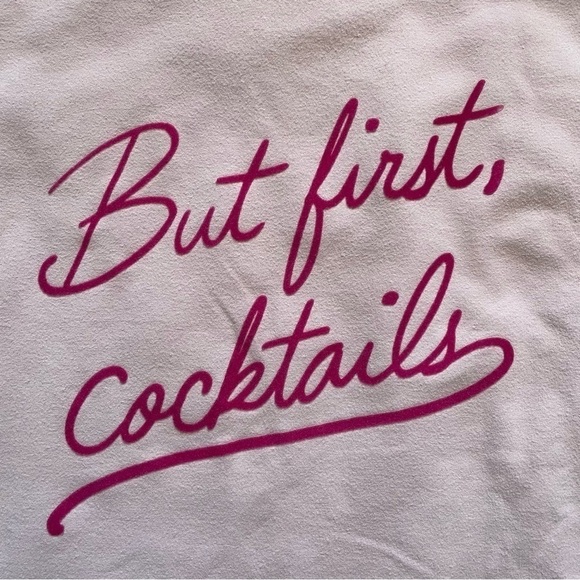 Wildfox Sweater “But First, Cocktails” Pullover Sweatshirt Cozy Pink XL - Picture 5 of 12